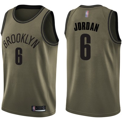 NikeBrooklyn Nets #6 DeAndre Jordan Green Salute to Service Youth NBA Swingman Jersey